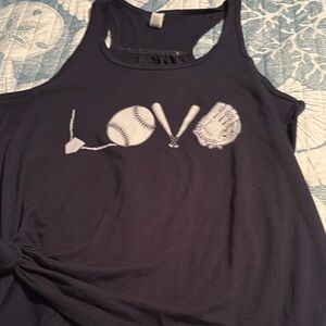 Bella Canvas Black and White Tank Top Baseball Softball